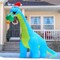 GOOSH 10FT Christmas Inflatables Dinosaur Eat Christmas Tree Shake Dinosaur with Built-in LEDs